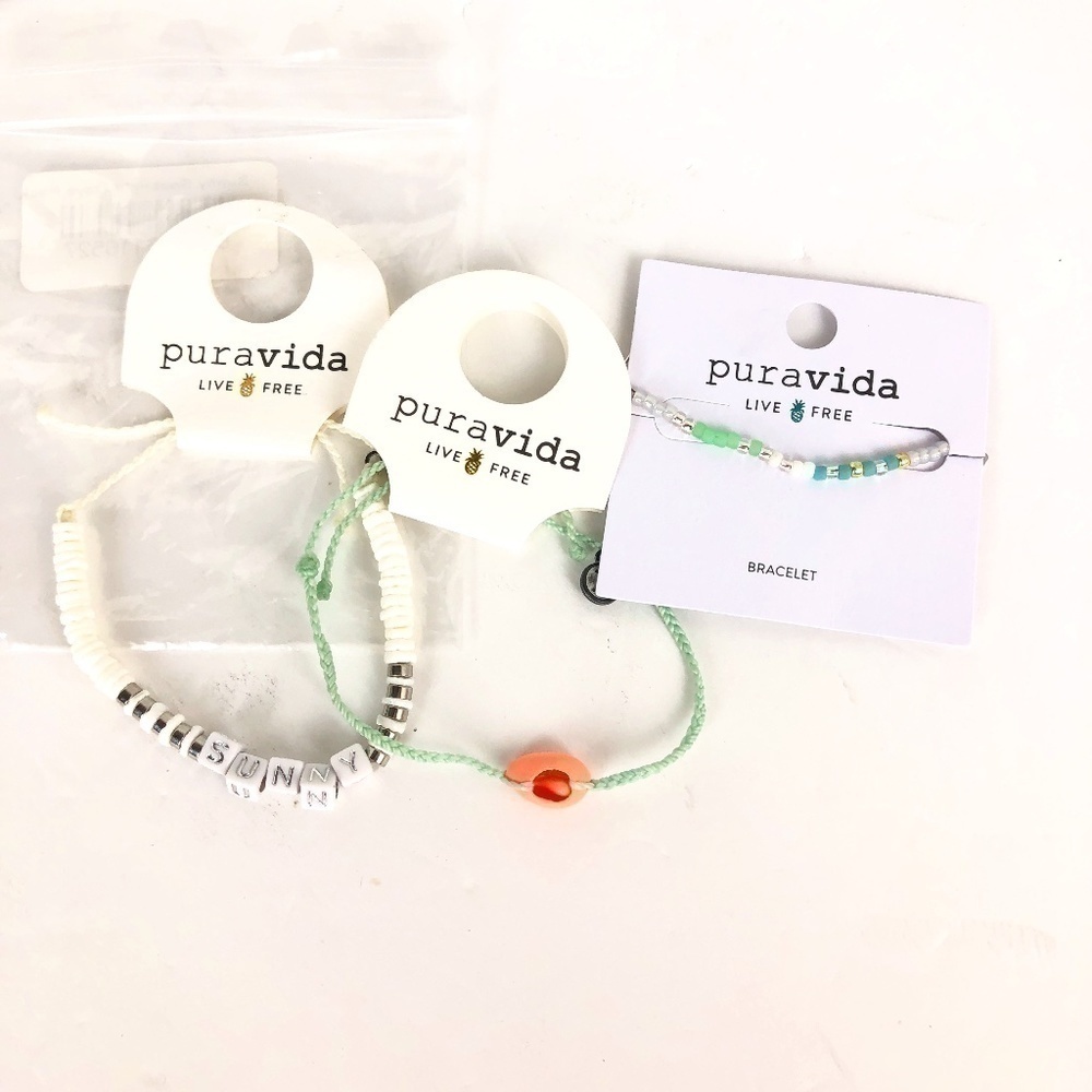 NWT pura vida set of 3 bracelets Sunny